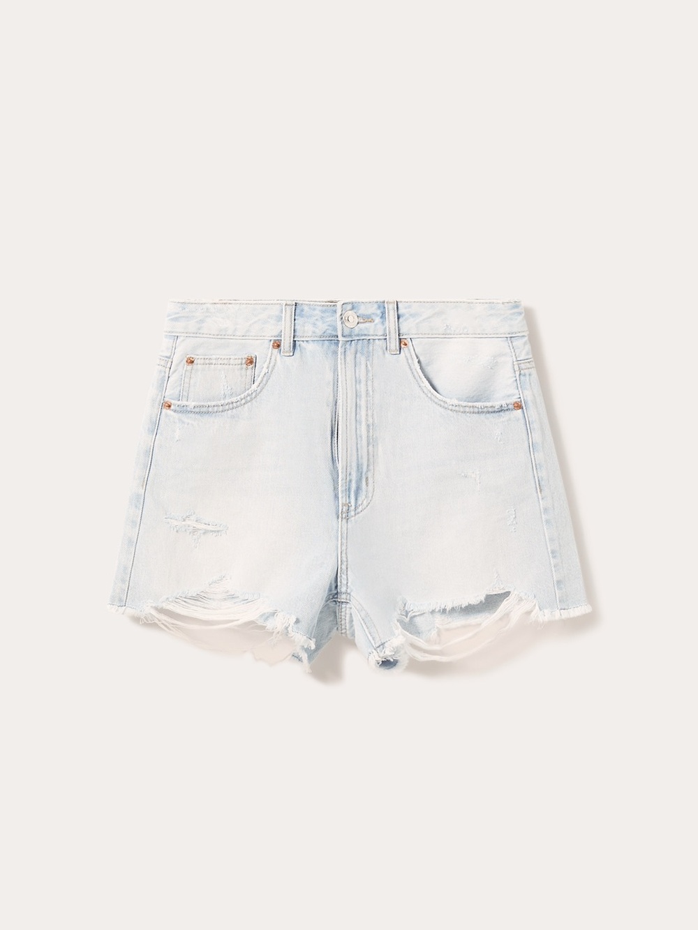 Levi's Light Blue Distressed High-Rise Jean Shorts